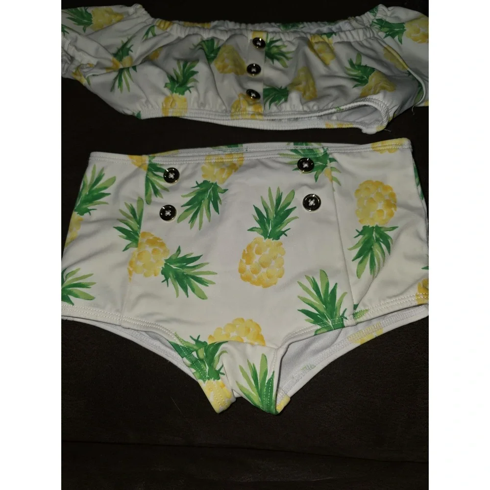 Janie‎ and jack swim shop pineapple 2 piece suit bikini size 6